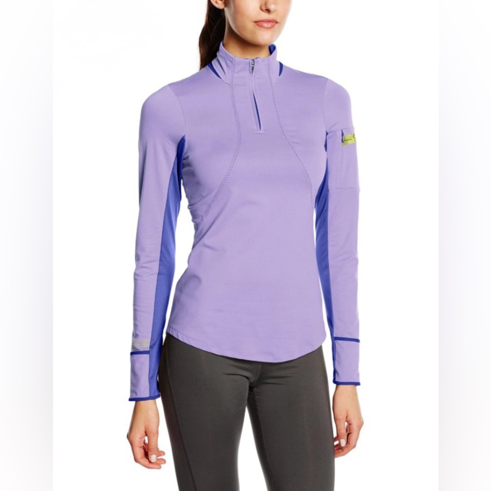 Gore AIR LADY Zip Shirt Long Sleeve Running Top, XS, Violet Purple